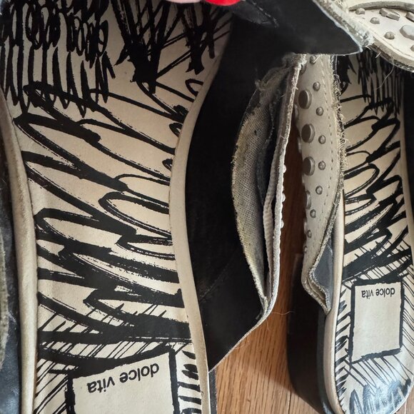 Dolce Vita Maura White Leather Studded Open Back Loafer Size 6 - Picture 3 of 5